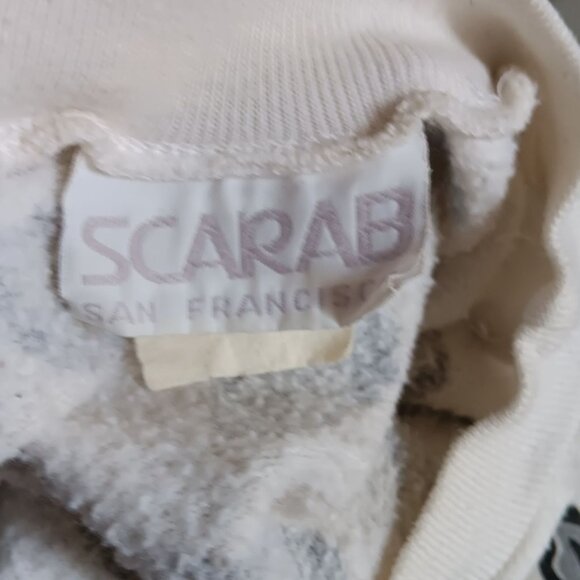 Vintage Womens SweatShirt Large 1980s Puff AOP Aztec Mayan Cats T-shirt  Scarab - Picture 5 of 6